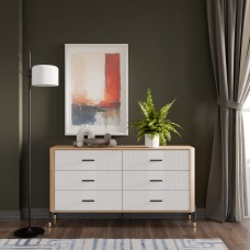 Kumode ar atvilknēm DANTE DT04, Ozols cremona/Balts matēts/Zelts